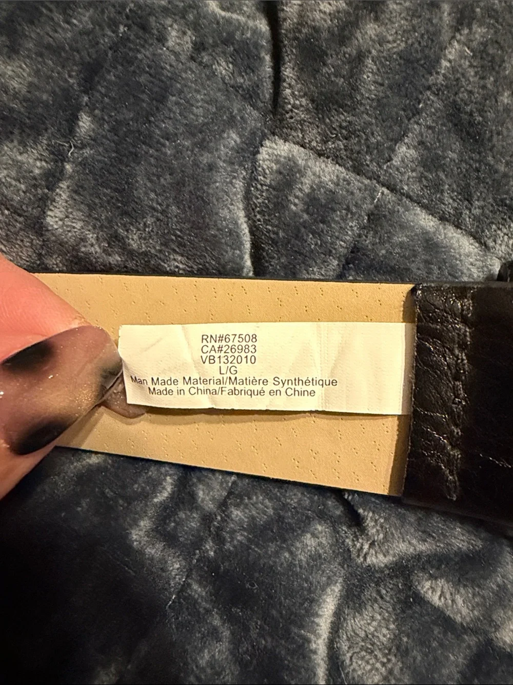 Vince Camuto Black Leather Belt with Double Gold Ring Buckle